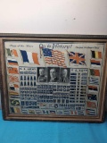 Framed WW I On to Victory patriotic print