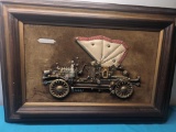 Folk art vintage 3D objects collage Mercedes