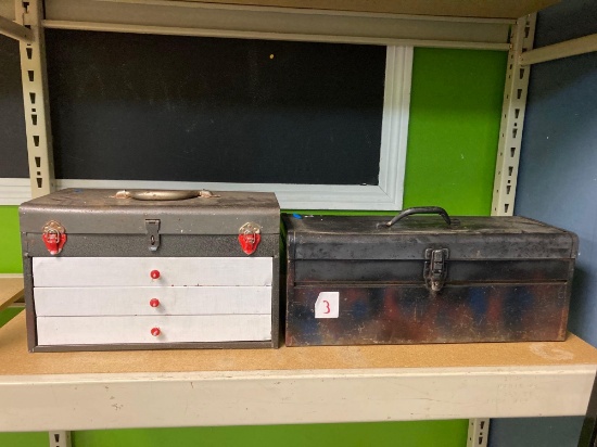 Two metal tool boxes