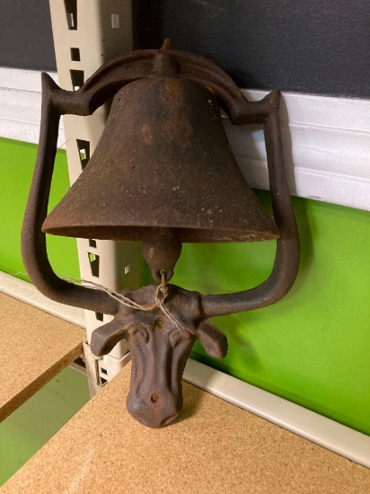 Cast iron cow steer dinner bell