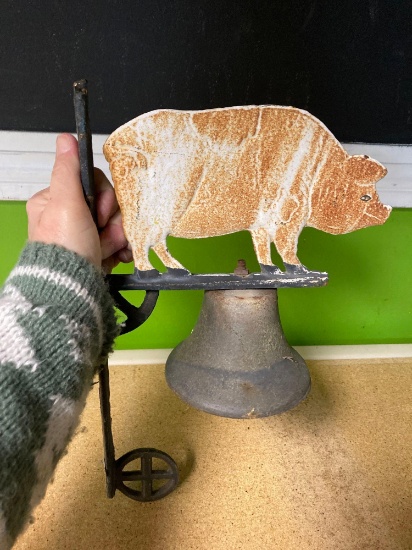 Pig cast iron dinner bell no clanger