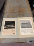 2 matted Boeing Airplane photos