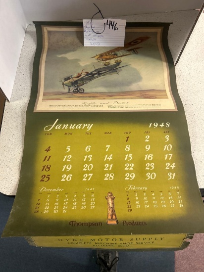 1948 Thompson Products air craft calendar complete