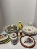 Antique Porcelain Salt and Pepper Plates etc