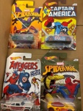 Four marvel superhero hot wheels steel sealed