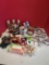 Christmas lot-- Santa figurines, plush, NOEL and LOVE metal decor