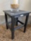 very nice black poly plastic outdoor table with glass jar