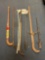 Wood shaft golf clubs lightning rods hockey stick vintage commercial scale iron pieces