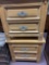 Bedside stands 28 inches wide 17 inches deep 25 1/2 inches tall