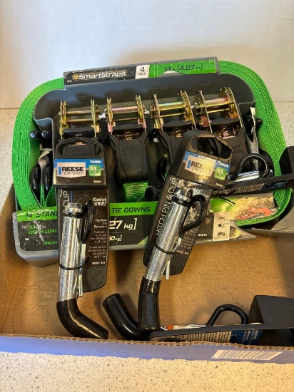 Standard ratchet tiedown hitch pin and clip