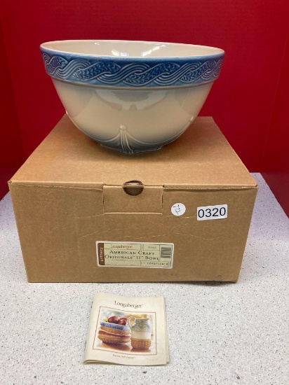 New in box Longaberger pottery bowl