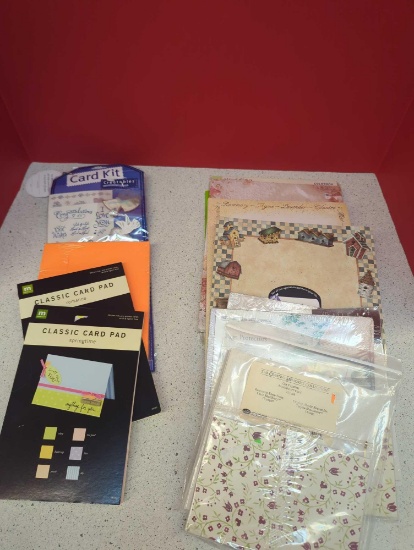 Card making supplies-- scrapbook paper, wedding memory kit, card kit