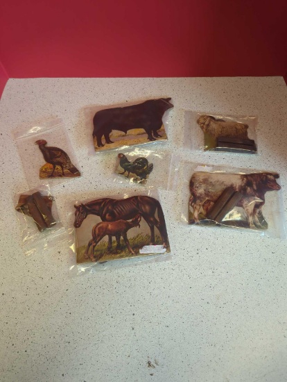Vintage Farm Animals Lithograph cut-outs most with stands 1940s or 1950s