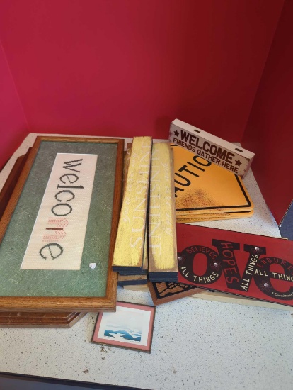 framed art, wall signs