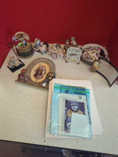 Enesco Pretty as A Picture figurines, picture frame, plates, photos