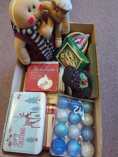 Christmas Lot-- cards, ornaments, decor, gingerbread man and more