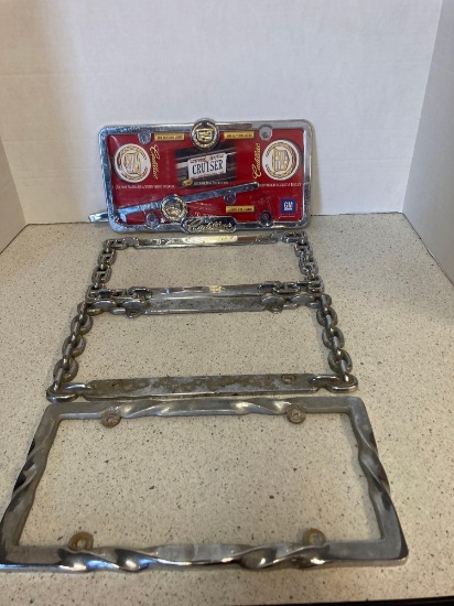 4 chrome license plate frames