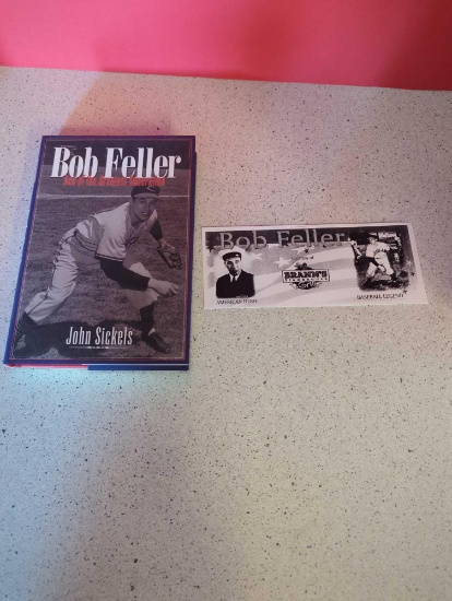 Bob Feller baseball book first edition NOS signed Brants steakhouse grille