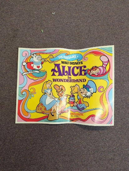 1974 Walt Disney Alice in Wonderland movie poster 22 x 28 inches