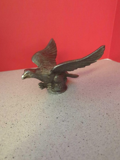 Vintage hood ornament-- eagle with arrows