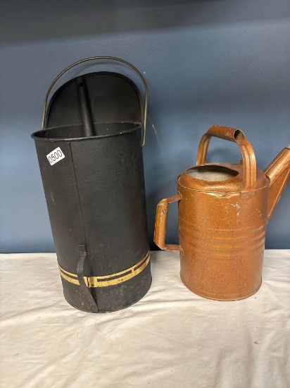 galvanized watering can coal bucket
