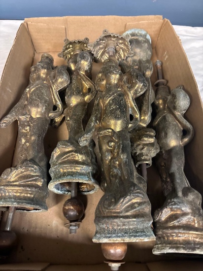 vintage metal lamp parts