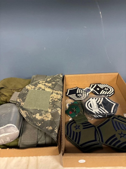 military patches mostly Air Force canteen point blank deltoid armor sleeve sea list