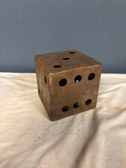 large metal Game dice five inches square
