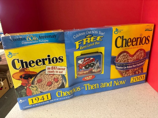 Cheerios boxes with Lone Ranger lunchbox
