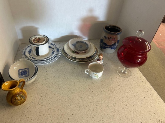 vintage tea cups and saucers, antique pottery, etc