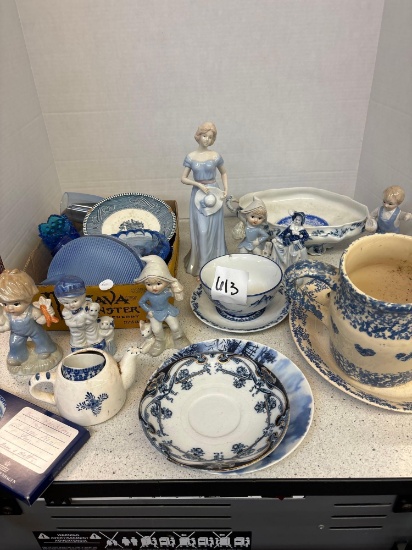 Blue glassware pottery