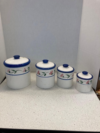 Canister set canned beans spices linens