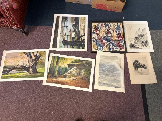various vintage paintings