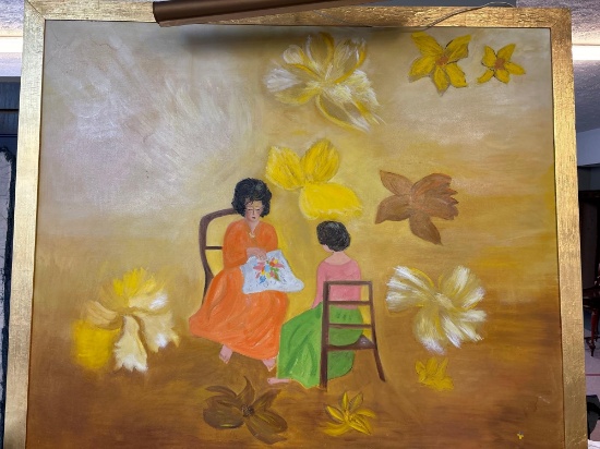 large oil on canvas 53 inches wide 45 1/2 inches tall