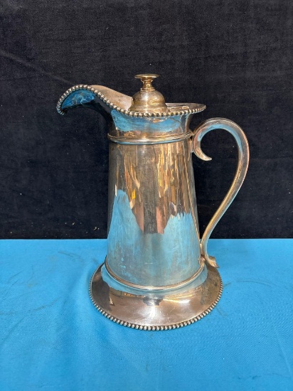 Silver plate water jug pitcher