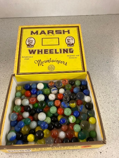 Cigar box of marbles