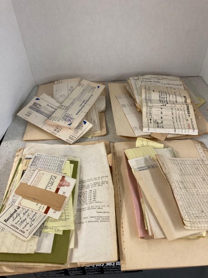 1950s bank statements paycheck stubs