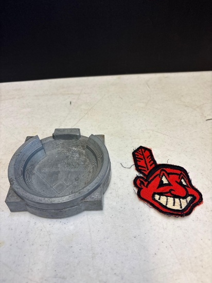 Cleveland Indians 1930s municipal stadium ashtray chief wahoo patch