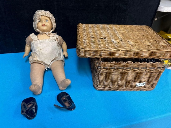 porcelain doll with basket