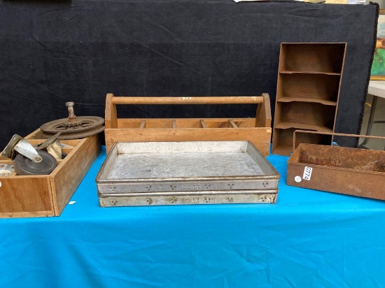metal containers trays wheels etc