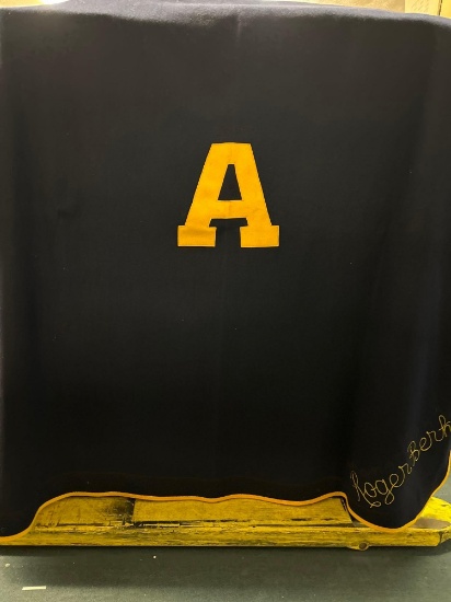 vintage U of A felt blanket ?butwin?
