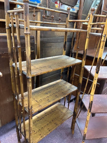 antiques 3 bamboo pcs shelves plant stand ball stick