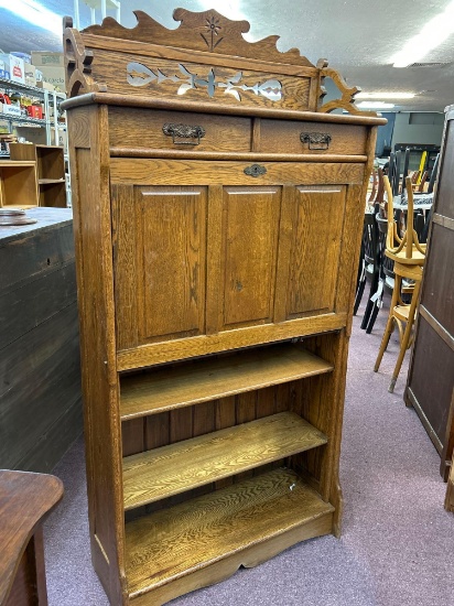 Courtland desk co. drop front desk shelf paneled