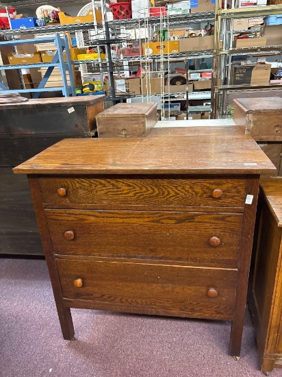 Antique oak three drawer chest
