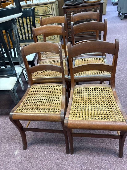 set of 1930s cane seat chairs