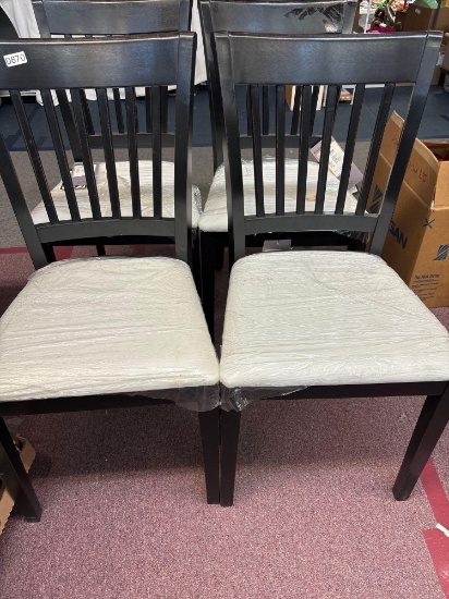 set a six contemporary mission style dining room chairs