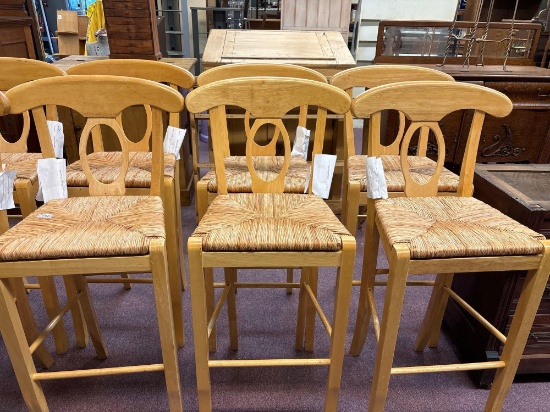 four barstools like new woven seats 29 inch seat height you are buying six