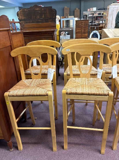 set of 4 barstools woven seats like new seat height is 30