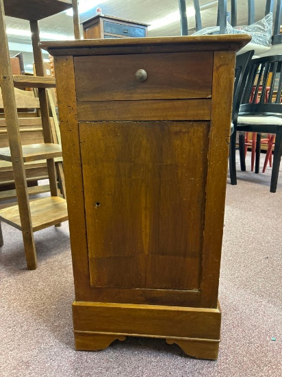 antique side table drawer & door primitive