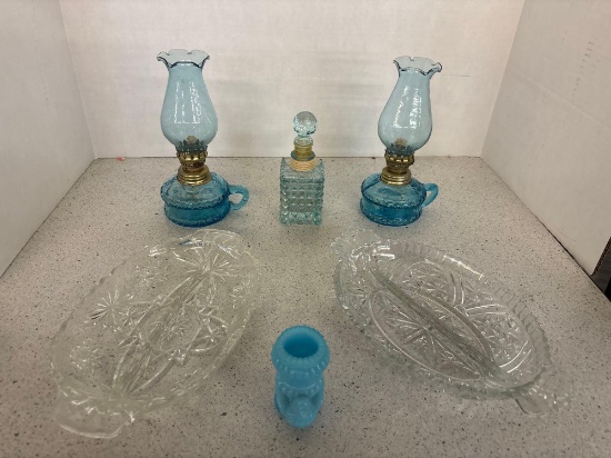 Dagenhart out bird glass divided dishes small oil lamps perfume bottle